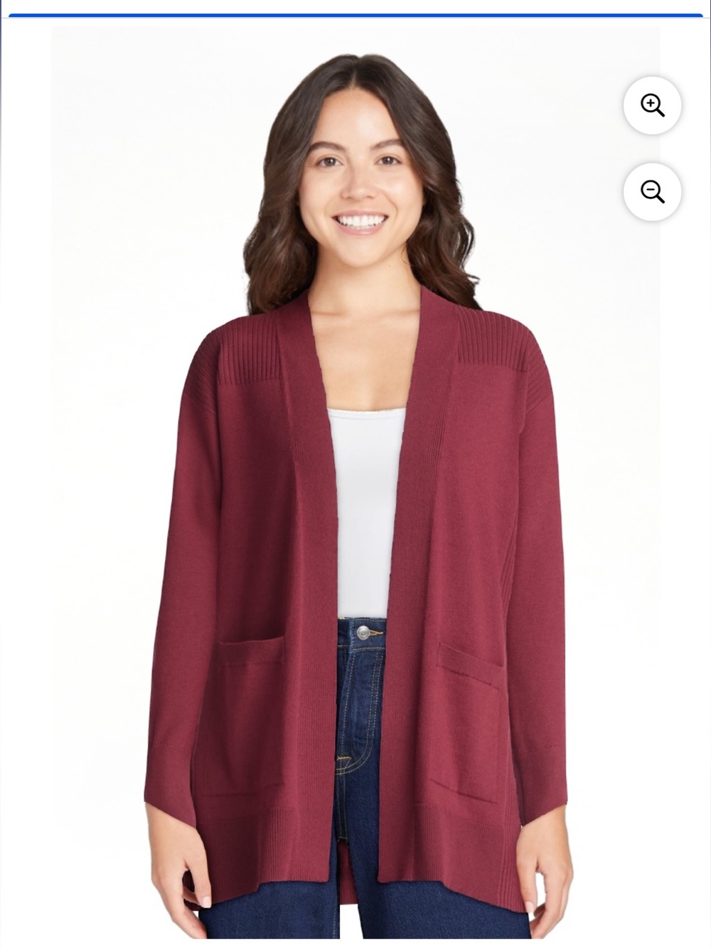 Women's Open-Front Cardigan Sweater - Burgundy NWT